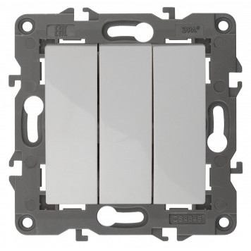 Выключатель трехклавишный без рамки Эра Эра Elegance 14-1107-01-1