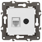 ТВ-розетка и розетка Ethernet RJ-45 без рамки Эра Эра Elegance 14-3110-01