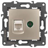 ТВ-розетка и розетка Ethernet RJ-45 без рамки Эра Эра Elegance 14-3110-04