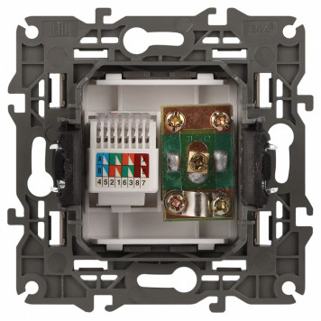 ТВ-розетка и розетка Ethernet RJ-45 без рамки Эра Эра Elegance 14-3110-04-2