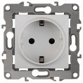 Розетка с заземлением и со шторкой, без рамки Эра Эра 12 12-2002-01