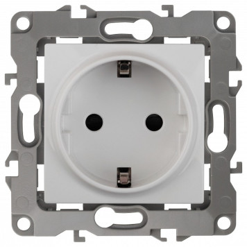 Розетка с заземлением и со шторкой, без рамки Эра Эра 12 12-2002-01