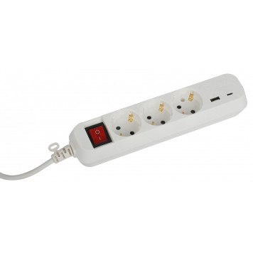 Удлинитель с выключателем Эра UB-3es-1,5m-USB-4