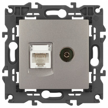 ТВ-розетка и розетка Ethernet RJ-45 без рамки Эра Эра Elegance 14-3110-16