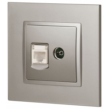 ТВ-розетка и розетка Ethernet RJ-45 без рамки Эра Эра Elegance 14-3110-16-3