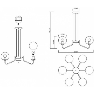 Подвесная люстра EVOLUCE Scorze SLE1097-303-06-5