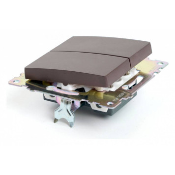 Выключатель двухклавишный без рамки Stekker Катрин 49019-2