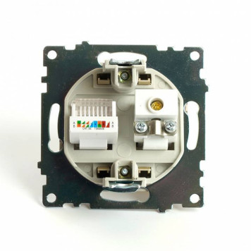 ТВ-розетка и розетка Ethernet RJ-45 без рамки Stekker Катрин 49230-3