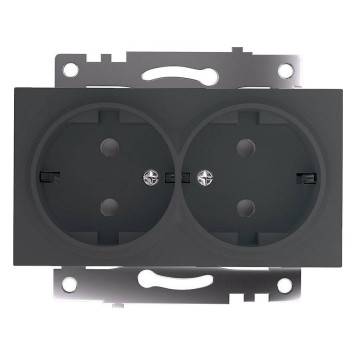 Розетка двойная с заземлением и с шторками, без рамки Stekker Катрин 49425