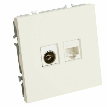 ТВ-розетка и розетка Ethernet RJ-45 без рамки Stekker RST00-5106-01 49872-1