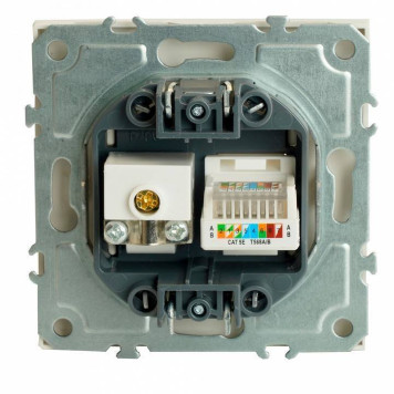 ТВ-розетка и розетка Ethernet RJ-45 без рамки Stekker RST00-5106-01 49872-5