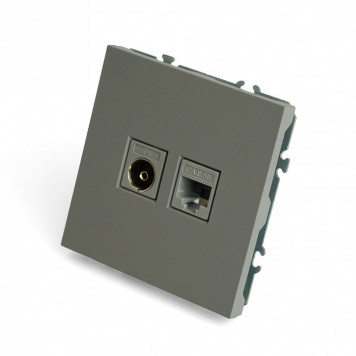 ТВ-розетка и розетка Ethernet RJ-45 без рамки Stekker Эмили 49950-1