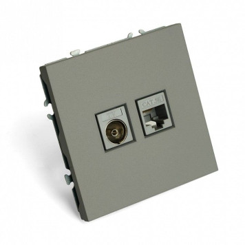 ТВ-розетка и розетка Ethernet RJ-45 без рамки Stekker Эмили 49950-2