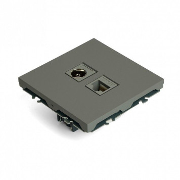 ТВ-розетка и розетка Ethernet RJ-45 без рамки Stekker Эмили 49950-3
