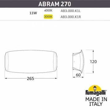 Накладной светильник Fumagalli Abram AB3.000.000.AXP1L-3