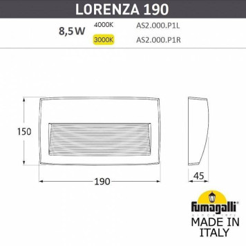Накладной светильник Fumagalli Lorenza AS2.000.000.LXK1L-2