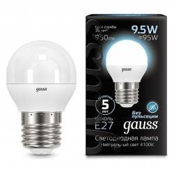 Лампа светодиодная Gauss LED Globe E27 9.5Вт 4100K 105102210