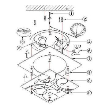 Накладной светильник Globo Ayana 40412-2-1