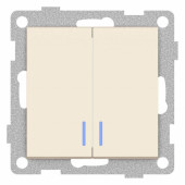 Выключатель двухклавишный с подсветкой без рамки Gusi Electric UGRA С11В28-003