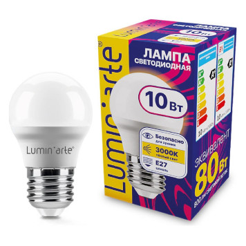 Лампа светодиодная Luminarte E27 10Вт 3000K LSTD-G45-10W3KE27