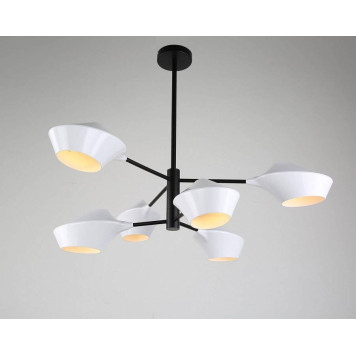 Люстра на штанге LUMINA DECO Romina LDP 6037-6 WT+BK-2