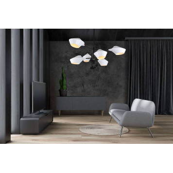 Люстра на штанге LUMINA DECO Romina LDP 6037-6 WT+BK-3