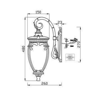Светильник на штанге Maytoni Fleur O414WL-01BZ-2