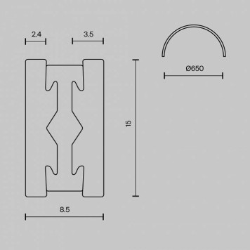 Трек накладной Maytoni Busbar trunkings Flarity TRX154-SR-D650-B-5