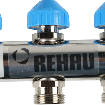 Распределительный коллектор REHAU HKV на 4 контура из нержавеющей стали-8