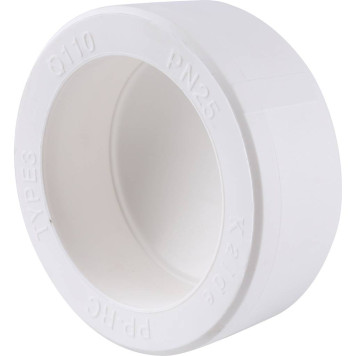 Заглушка Kalde d=110 для сварки полипропиленовых труб (белая)-2