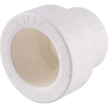 Переходная муфта Kalde 75x32 для сварки полипропиленовых труб (белая)-1