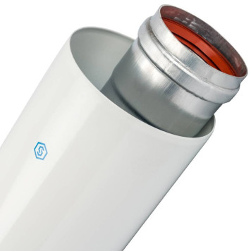 Труба коаксиальная STOUT 500 мм п/м DN60/100 уплотнения и хомут в комплекте SCA-6010-000500 (SCA-6010-000500)-3