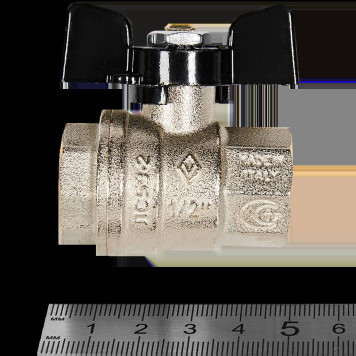 Шаровой кран BUGATTI Oregon с ручкой-бабочкой внутренняя резьба 1/2&-2