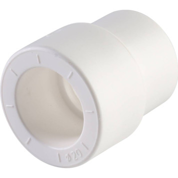Переходная муфта Политэк 25х20 для сварки полипропиленовых труб (белая)-2