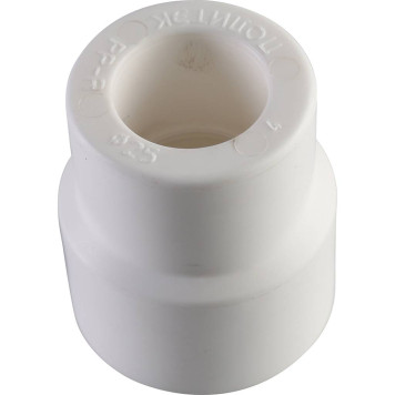 Переходная муфта Политэк 25х20 для сварки полипропиленовых труб (белая)-4