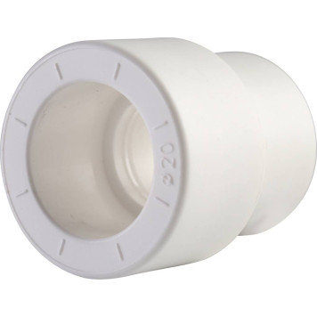 Переходная муфта Политэк 25х20 для сварки полипропиленовых труб (белая)-5