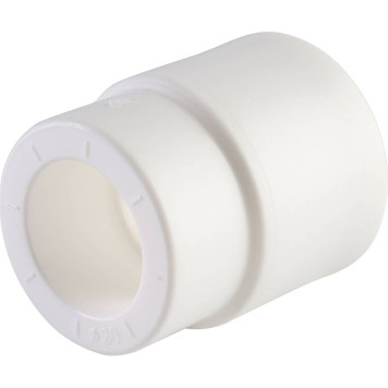 Переходная муфта Политэк 32х20 для сварки полипропиленовых труб внутренняя/наружная (белый)