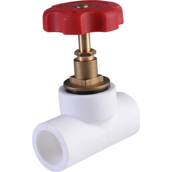 Вентиль Политэк для полипропиленовых труб d=25 под сварку (белый)