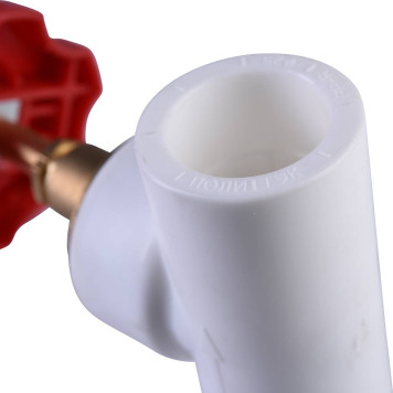 Вентиль Политэк для полипропиленовых труб d=25 под сварку (белый)-3