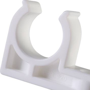 Политэк D=20 Двойное крепление для полипропиленовых труб под сварку (белый)-3