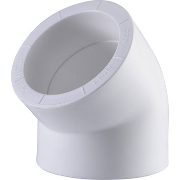 Угольник для сварки Политэк ППТ d=63, 45 градусов, белый.