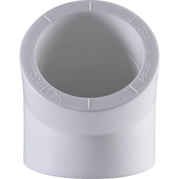 Угольник для сварки Политэк ППТ d=63, 45 градусов, белый.-3