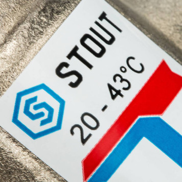 Термостатический смесительный клапан STOUT для систем отопления и ГВС 3/4 НР 20-43°С KV 1,6 SVM-0020-164320-3