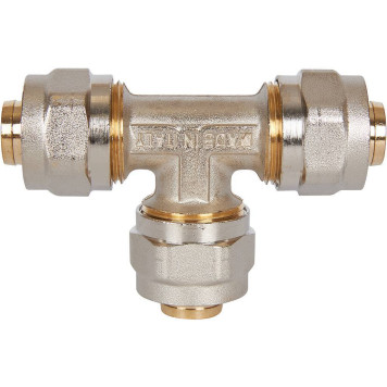 Тройник равнопроходный 20х20х20 для металлопластиковых труб STOUT винтовой-1