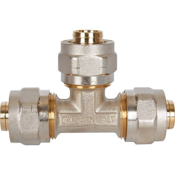 Тройник равнопроходный 20х20х20 для металлопластиковых труб STOUT винтовой-3