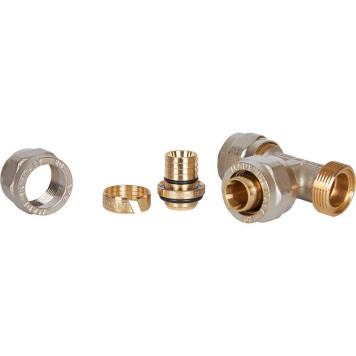 Тройник равнопроходный 20х20х20 для металлопластиковых труб STOUT винтовой-8