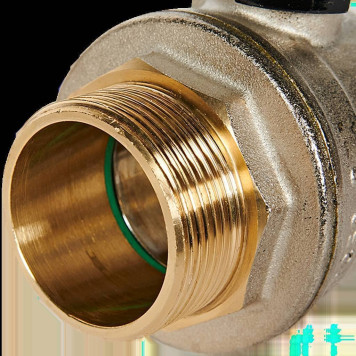 Шаровой кран BUGATTI Oregon с ручкой-рычагом из алюминия и внутренней наружной резьбой 1 1/2.-1