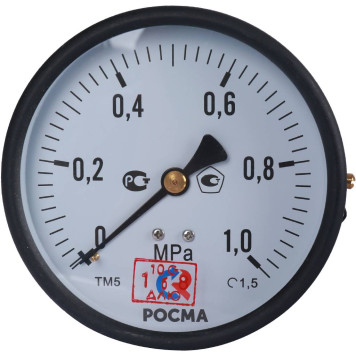 Манометр Росма ТМ-510Т G1/2 0-1 МПа 100 мм кл.1,5-1