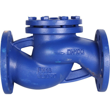 Обратный клапан Zetkama 287A100C31 из чугуна Ду100 Ру16 фл Tmax=300-3