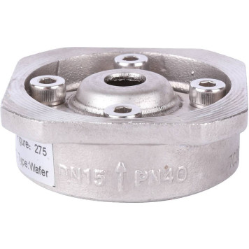 Клапан обратный пружинный нержавеющий Zetkama 275I015E51, Ду15, Ру40, Tmax=300, межфланцевый.-5
